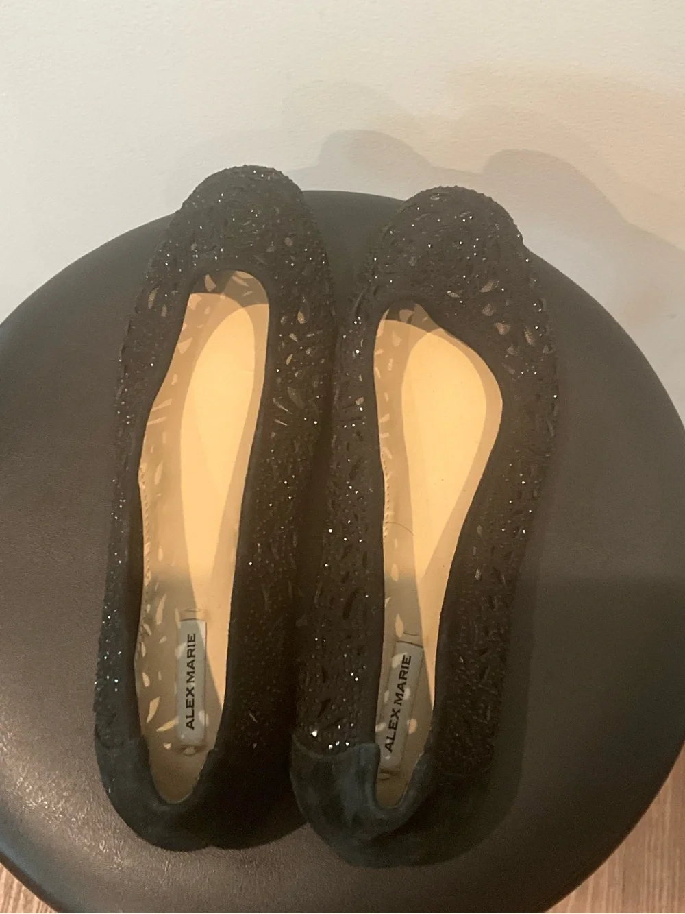 Alex Marie Black Laser-Cut Ballet Flats size 8.5